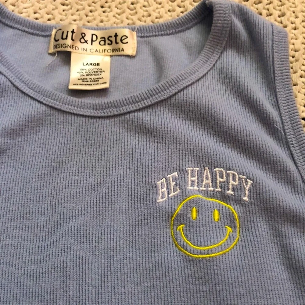 Light Blue Ribbed Tank - Picture 3 of 3